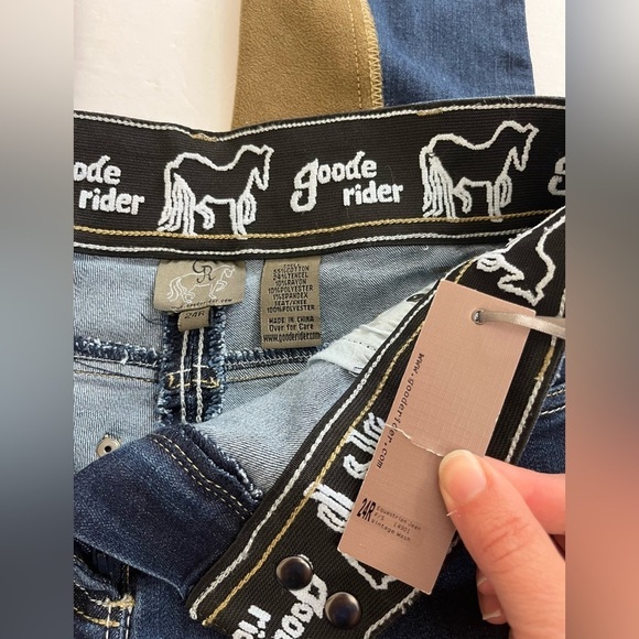 GoodeRider Equestrian Jeans Mid Rise Vintage Wash New with Tags Size 24 R - Picture 5 of 10